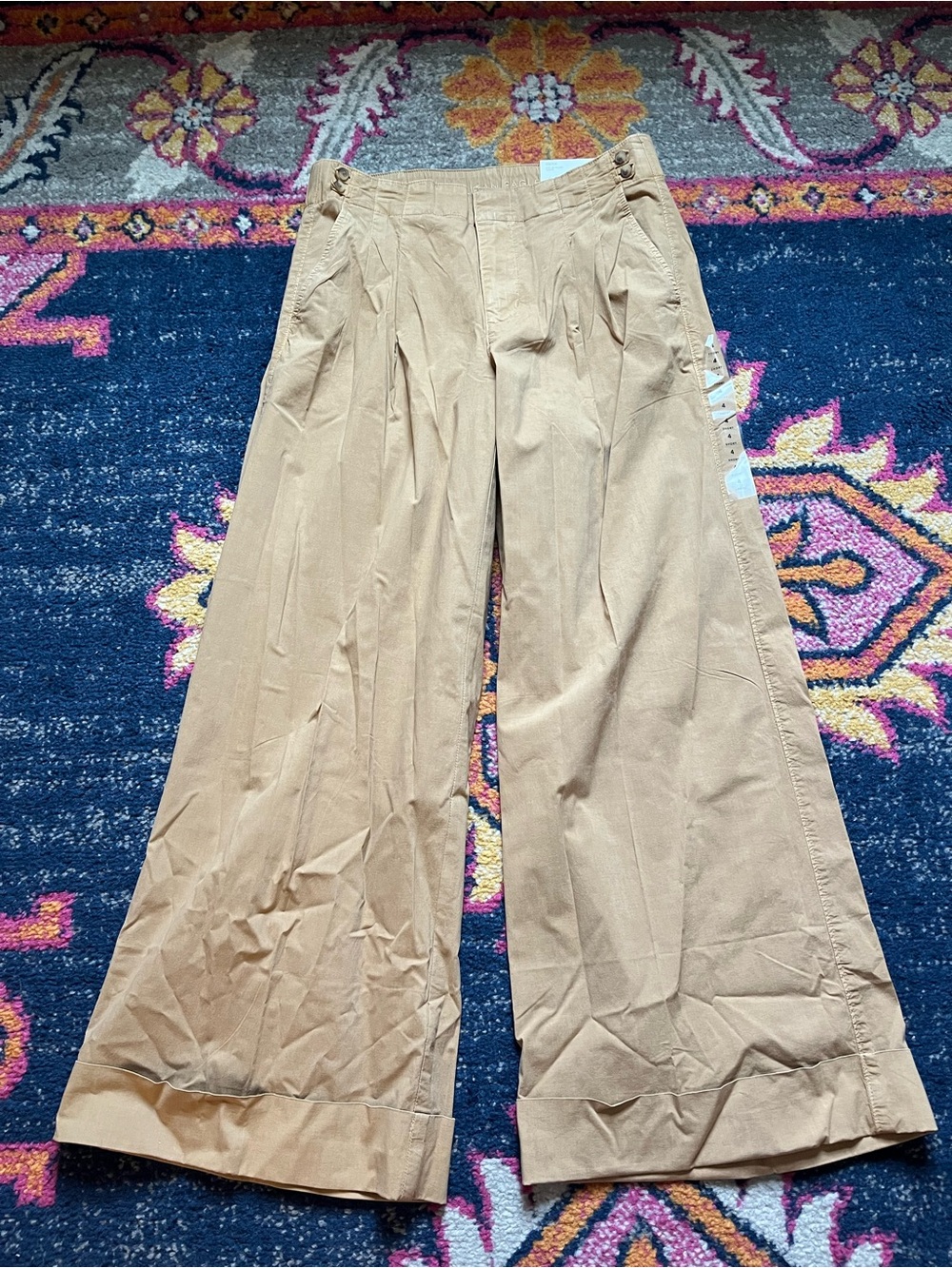 American Eagle Outfitters Tan High-Waist Wide Leg Pants